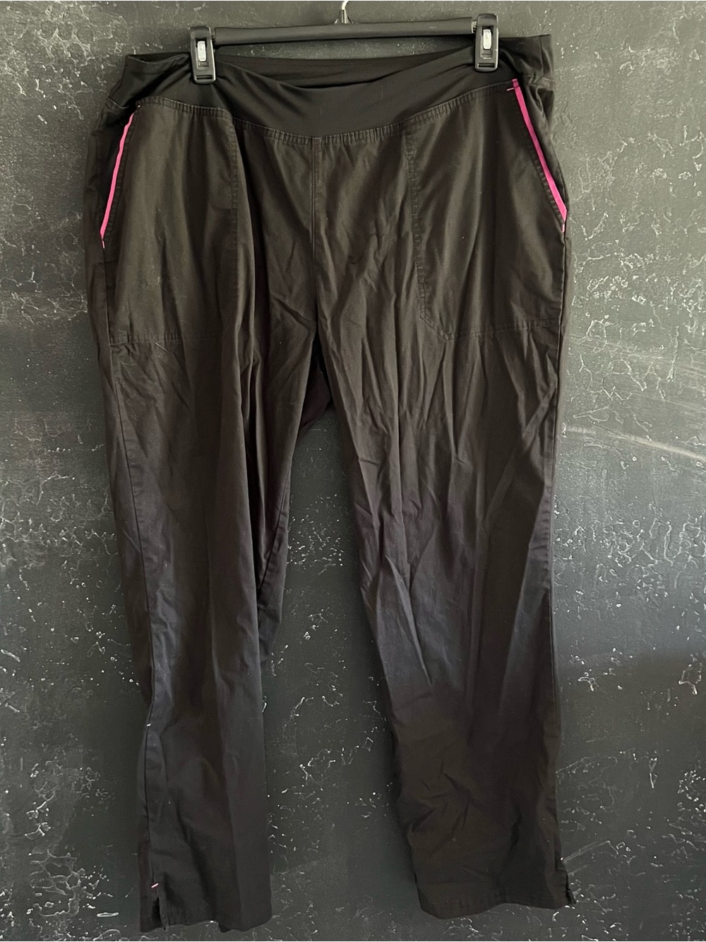 Black Butter Soft Scrub Pants with Pink Trim 2X